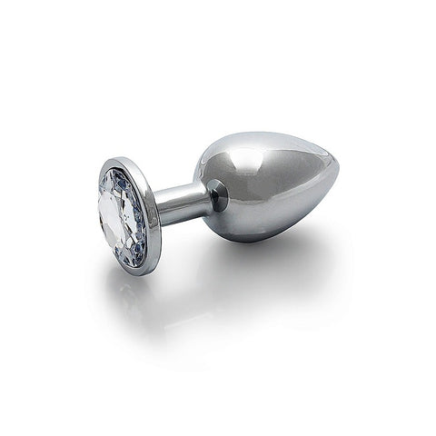 Round Gem Metal Surface Butt Plug Large by Shots Toys