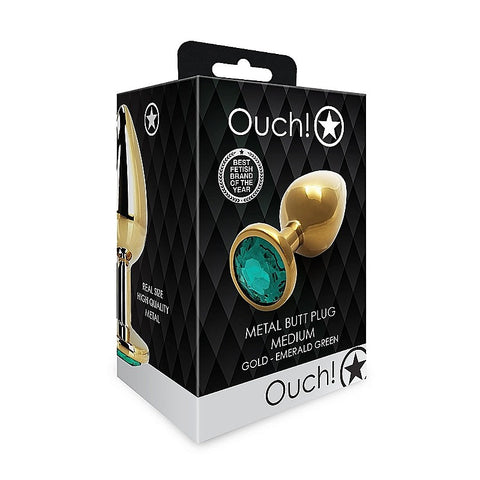 Round Gem Metal Butt Plug Medium by Shots Toys