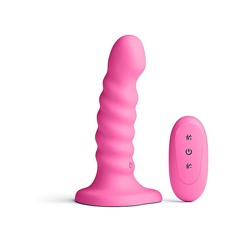 Colours Ribbed 5 inch Remote Control Dildo by NS Novelties
