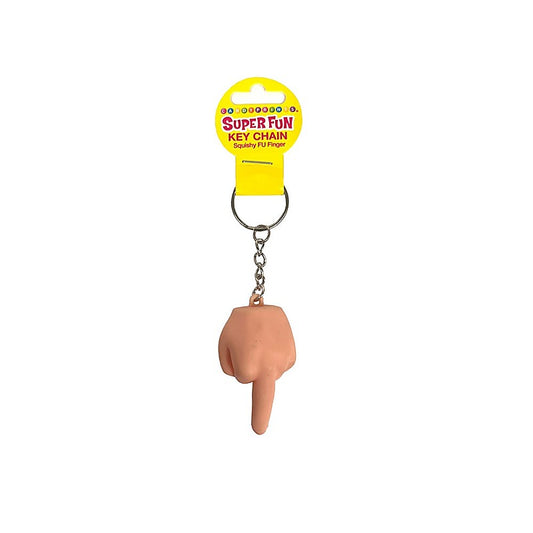Super Squishy FU Finger Novelty Keychain by Little Genie