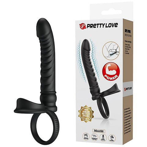 Merritt Vibrating Cockring with Anal Probe by Baile