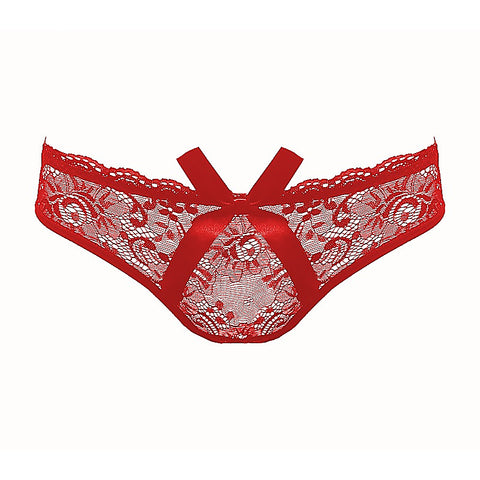 Sexy Womens Full Lace Crotchless Panties by Love In Leather
