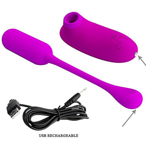 Remote Control Sucking Silicone Egg Vibrator by Baile