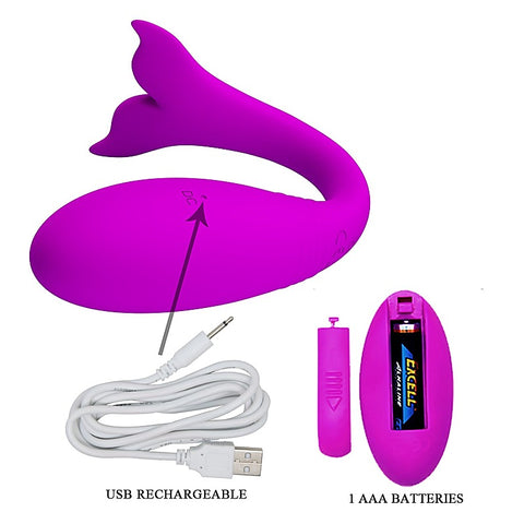 Jordyn Whale Remote Control Couples Vibrator by Baile