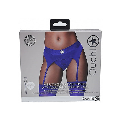 Vibrating Strap-on Thong with Adjustable Garters