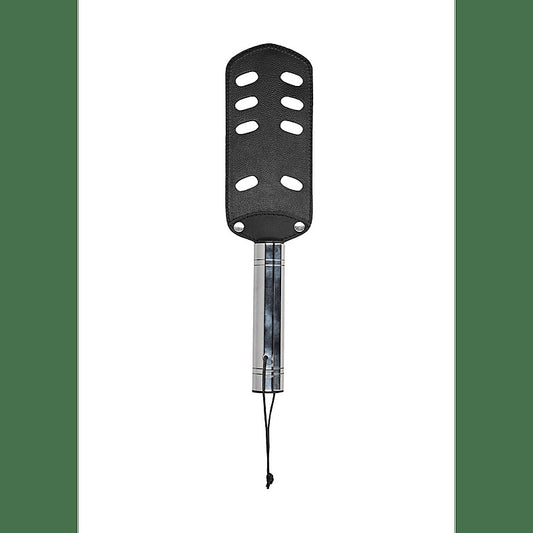 Slotted Leather Bondage Spanking Paddle by Shots Toys