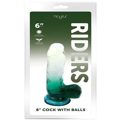 Playful Riders 6 inch Realistic Cock with Balls by Evolved