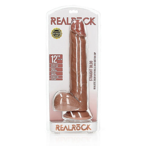 Straight Suction Cup Realistic Dildo with Balls