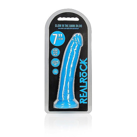 7 Inch Slim Glow in the Dark Neon Dildo by Shots Toys