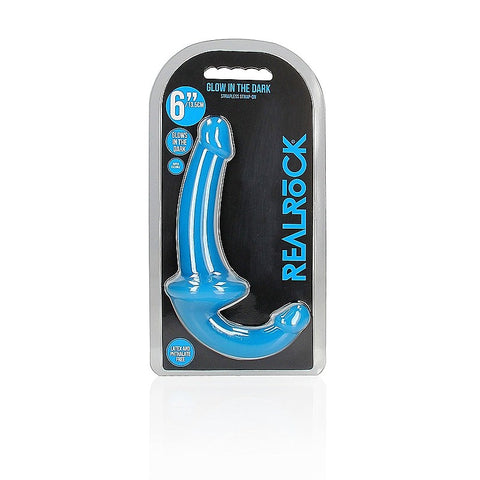 6 Inch Strapless Strap On Glow in the Dark Neon Dildo