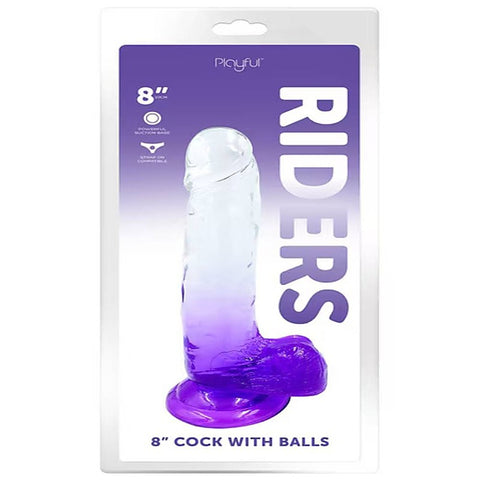 Playful Riders 8 Inch Realistic Dong with Balls by Evolved