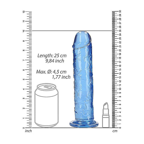 Crystal Clear 9 Inch Straight No Balls Dildo by Shots Toys