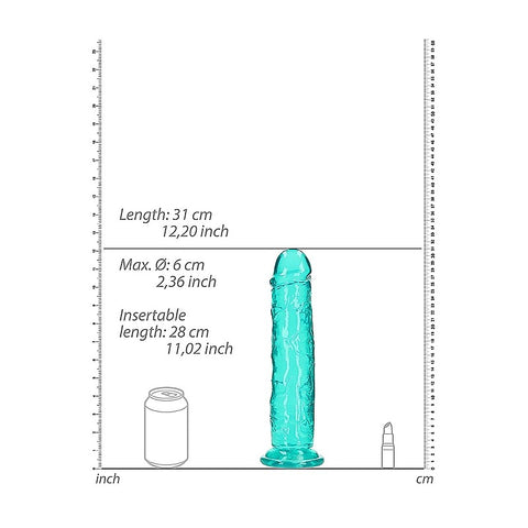 11 Inch Crystal Clear Straight No Balls Dildo by Shots Toys