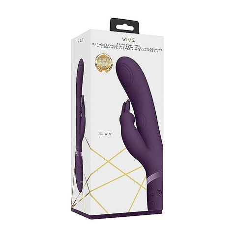 May Rechargeable Silicone Dual Pulse Wave Rabbit Vibe