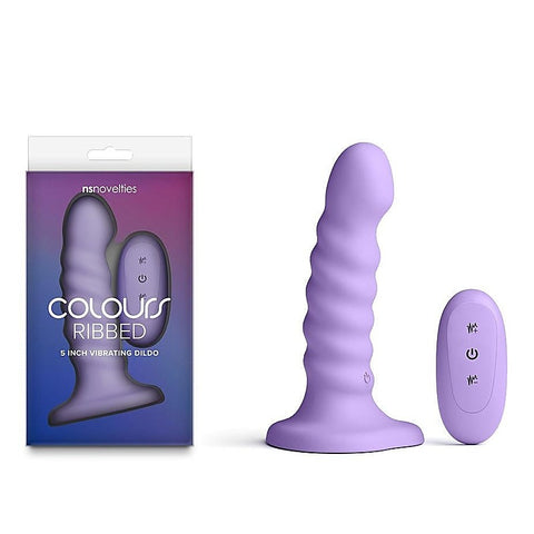 Colours Ribbed 5 Inch Vibrating Dildo by NS Novelties