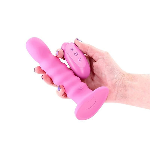 Colours Ribbed 6 Inch Vibrating Silicone Dildo