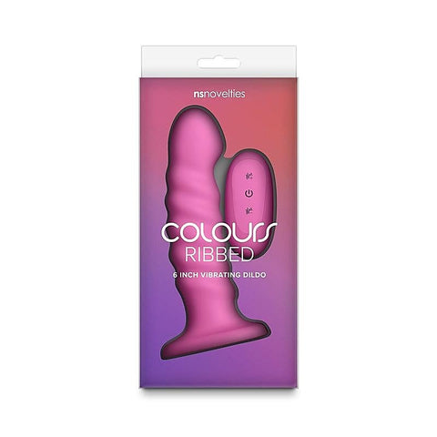 Colours Ribbed 6 Inch Vibrating Silicone Dildo