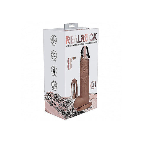 REALROCK Metal Head 8 Inch Realistic Vibrating Dildo