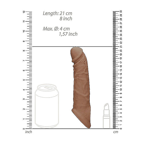 REALROCK 8 Inch Realistic Penis Extender with Cock Rings