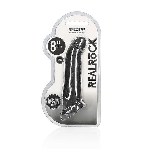 REALROCK 8 Inch Realistic Penis Extender with Cock Rings