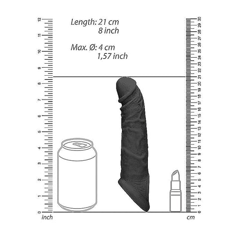 REALROCK 8 Inch Realistic Penis Extender with Cock Rings