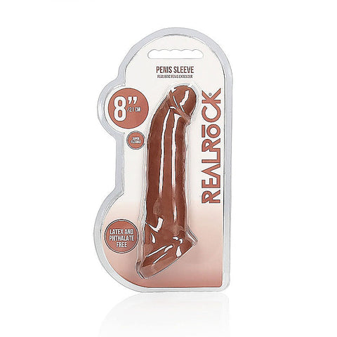 REALROCK 8 Inch Realistic Penis Extender with Cock Rings