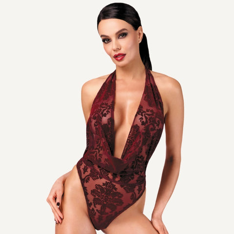 Kink Royal Draped Plunge Bodysuit by Noir Handmade