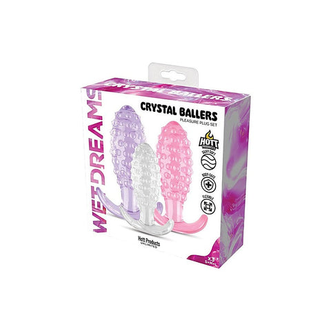 Crystal Ballers 3 Piece Silicone Anal Plug Set
