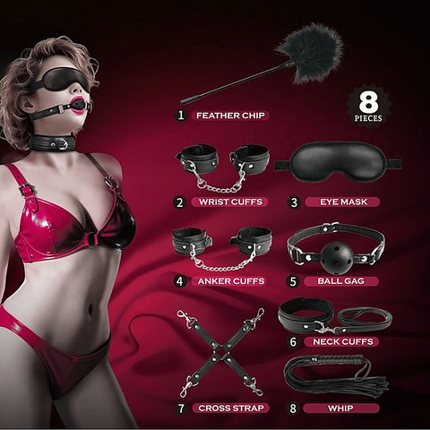 8-Piece Bondage Play Adult Toys Set by Baile