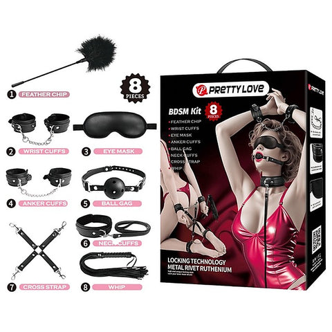8-Piece Bondage Play Adult Toys Set by Baile