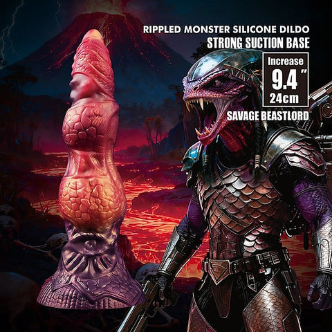 Savage Beastlord 9.4 Inch Rippled Silicone Dildo by Baile