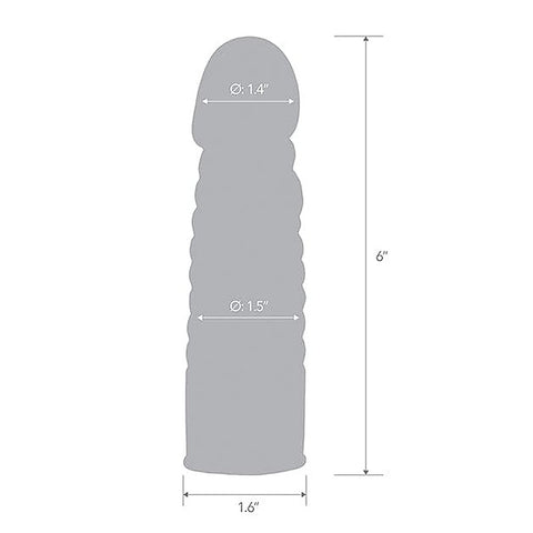 Blue Line 6 Inch Ribbed Realistic Penis Extension Sleeve