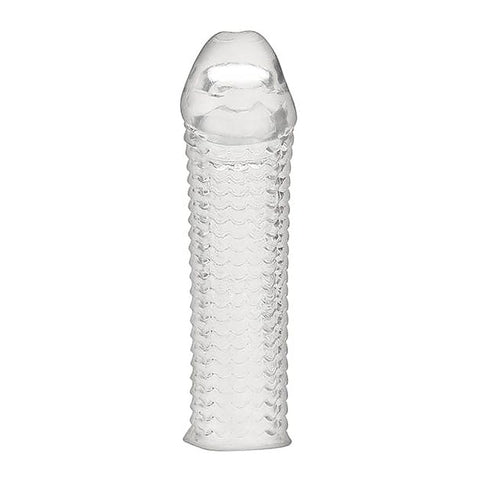 Blue Line 6.5 Inch Clear Textured Penis Enhancing Sleeve