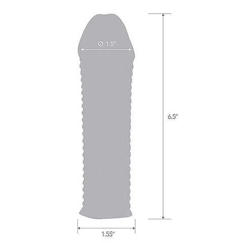 Blue Line 6.5 Inch Clear Textured Penis Enhancing Sleeve
