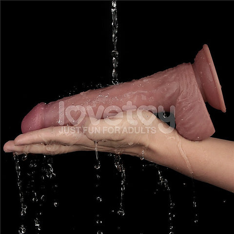 Dual Density 9 Inch Vibrating Realistic Power Cock