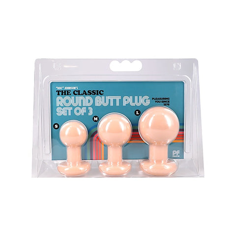 The Classic Round 3 Piece Butt Plug Set by Doc Johnson