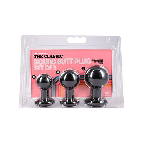 The Classic Round 3 Piece Butt Plug Set by Doc Johnson