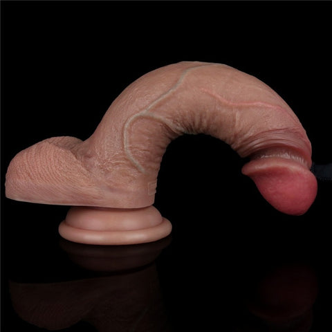 Realistic Dual Layered Silicone Dildo with Balls Suction