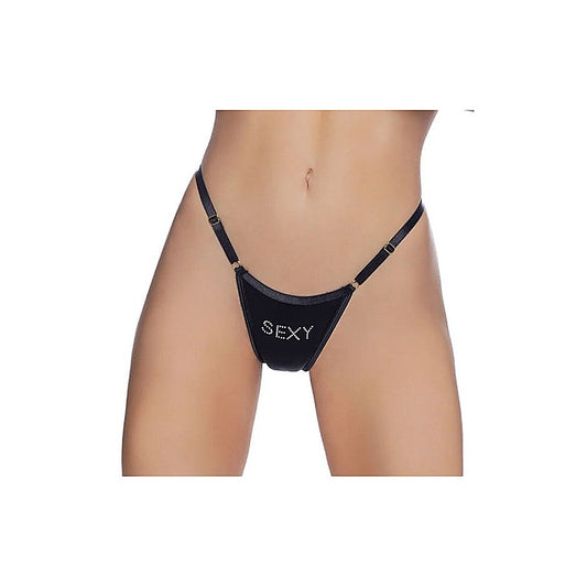 Crotchless Sexy Bling Thong OS by Playboy Lingerie