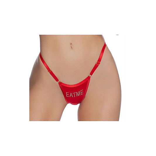 Crotchless Eat Me Bling Thong OS by Playboy Lingerie