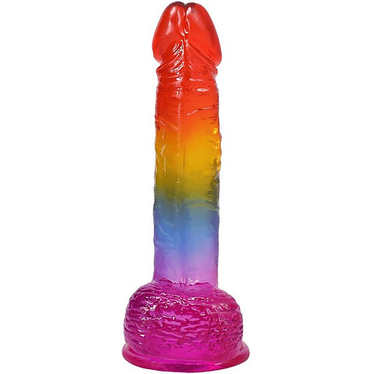 Crystal Jellies Realistic Cock with Balls Rainbow