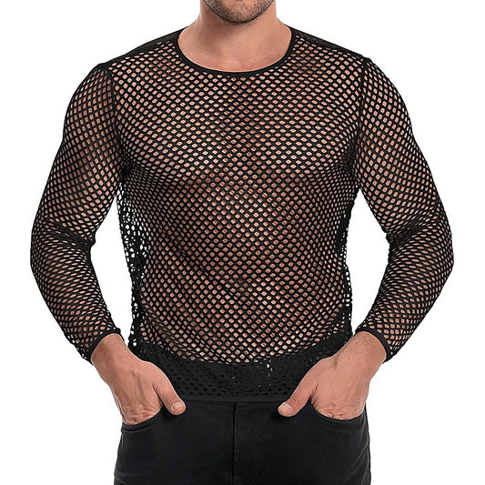 Mens Mesh Long Sleeve Shirt by Love in Leather