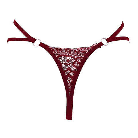 Crotchless Lace And Pearl Panties by Love In Leather