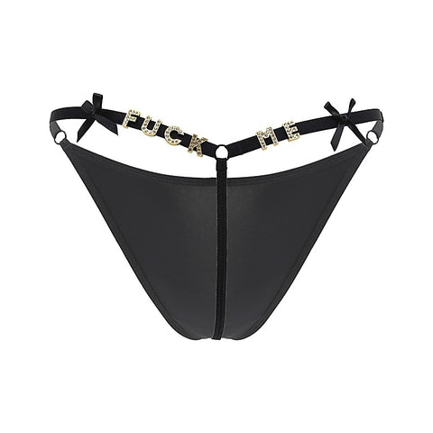 Fuck Me Printed G-String Panty by Love In Leather