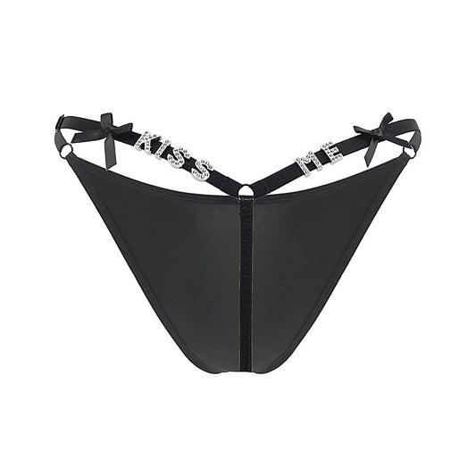 Kiss Me Printed Sexy G String Panty by Love In Leather