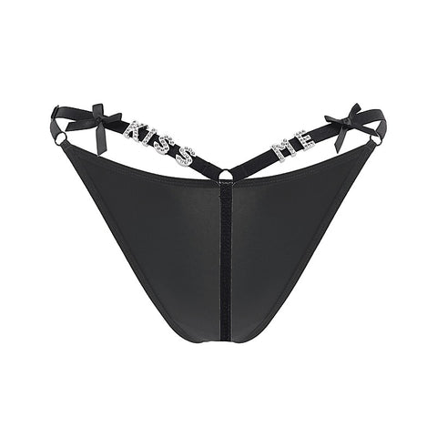 Kiss Me Printed Sexy G-String Panty by Love In Leather