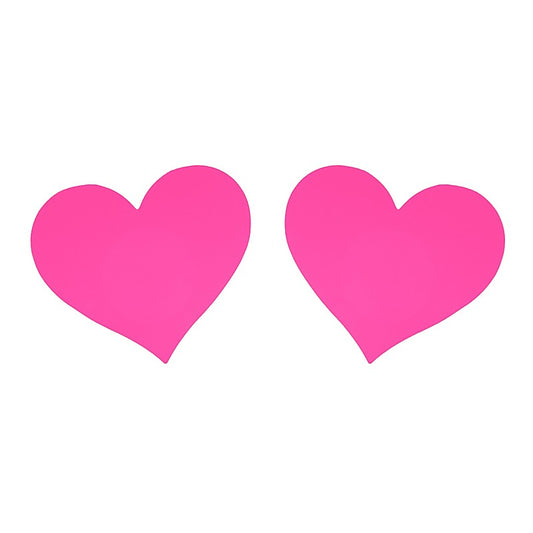 Neon Pink Heart Nipple Pasties by Love In Leather
