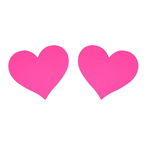 Neon Pink Heart Nipple Pasties by Love In Leather