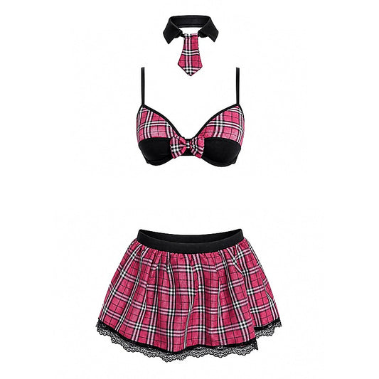 4 Piece Sexy School Girls Dress Set Pink by Love In Leather