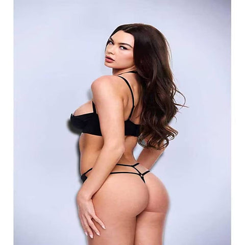 2 Piece Sexy Quarter Cup Bra & G-String Set by Baci Lingerie